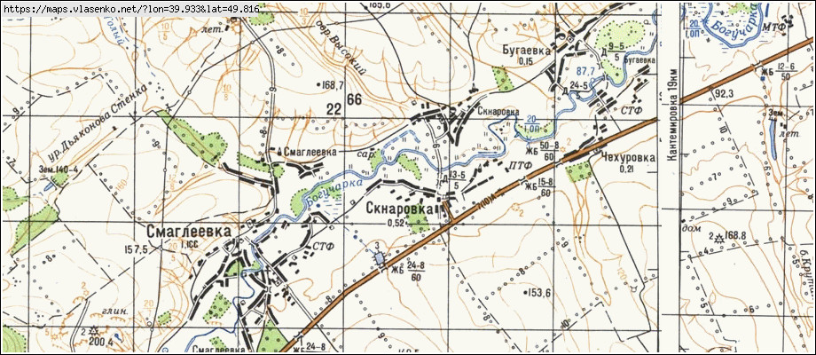 Воронеж кантемировка карта