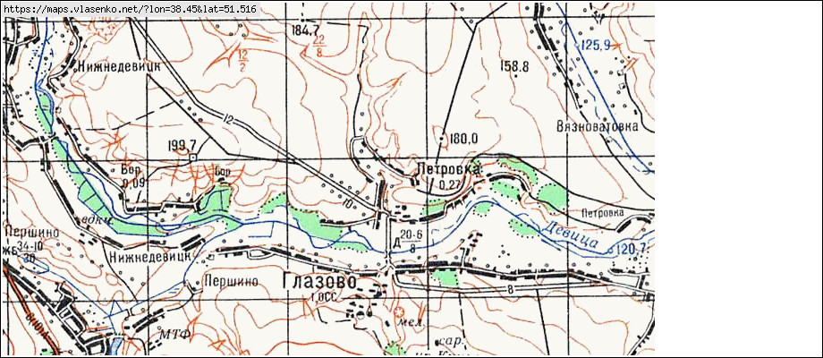 Карта воронежской области нижнедевицкого района воронежской области