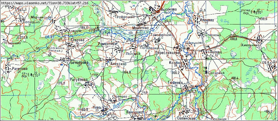 Топографическая карта борисоглебска