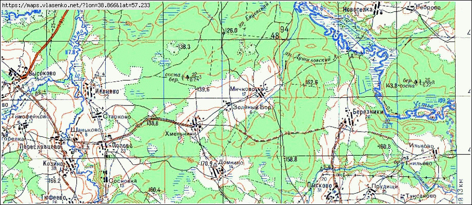 Карта зеленый бор
