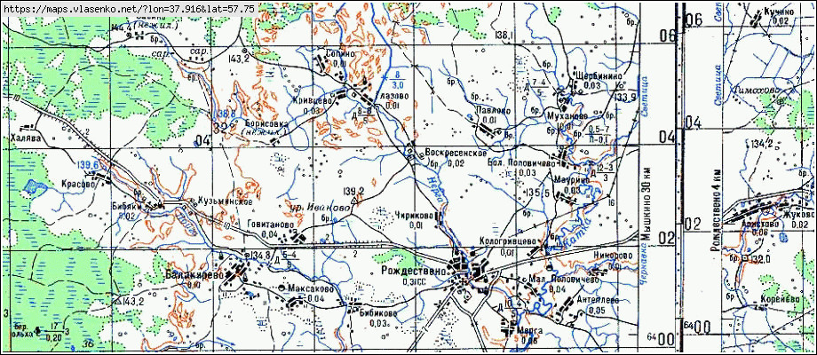 Карта мышкинского района