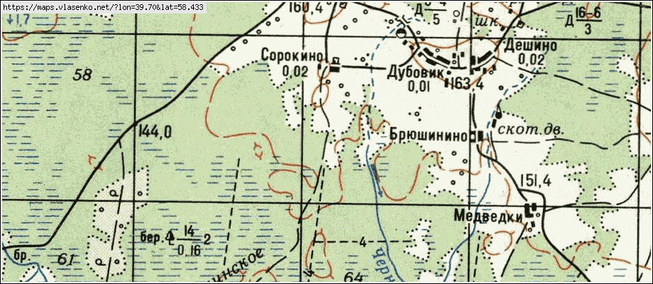 Долговка лужский район карта