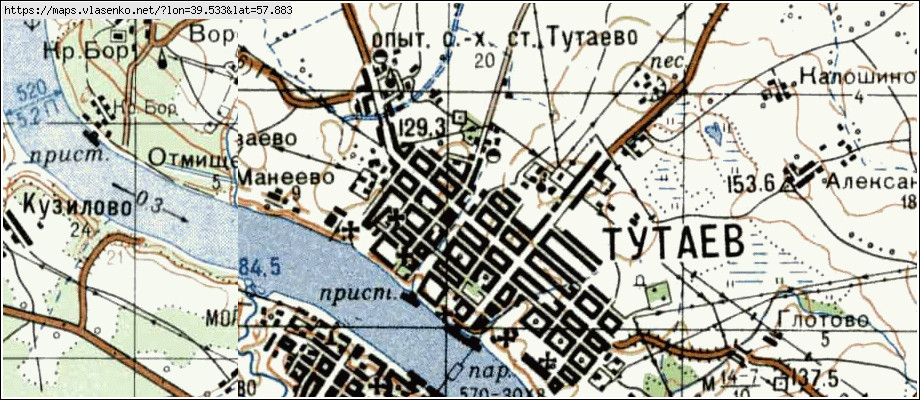 Карта ТУТАЕВ, Ярославская область, Тутаевский район