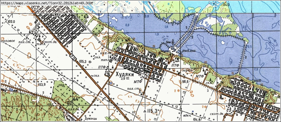 Карта ХУДЯКИ, Черкаська область, Черкаський район