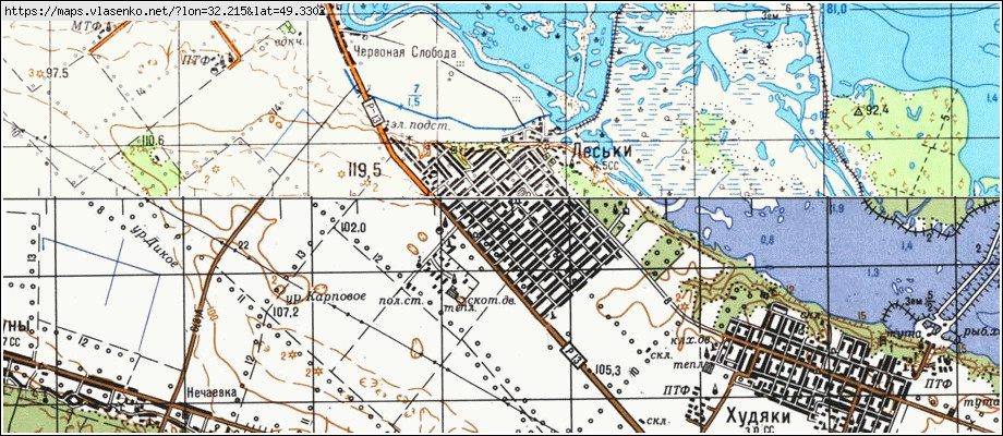 Карта ЛЕСЬКИ, Черкаська область, Черкаський район