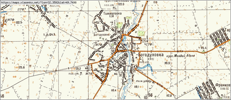 Карта БОГОДУХІВКА, Черкаська область, Чорнобаївський район