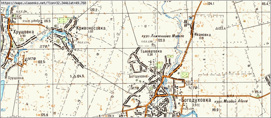 Карта ГОЛОВАТІВКА, Черкаська область, Чорнобаївський район