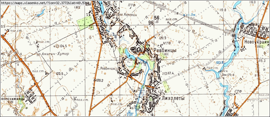 Карта РЕВБИНЦІ, Черкаська область, Чорнобаївський район