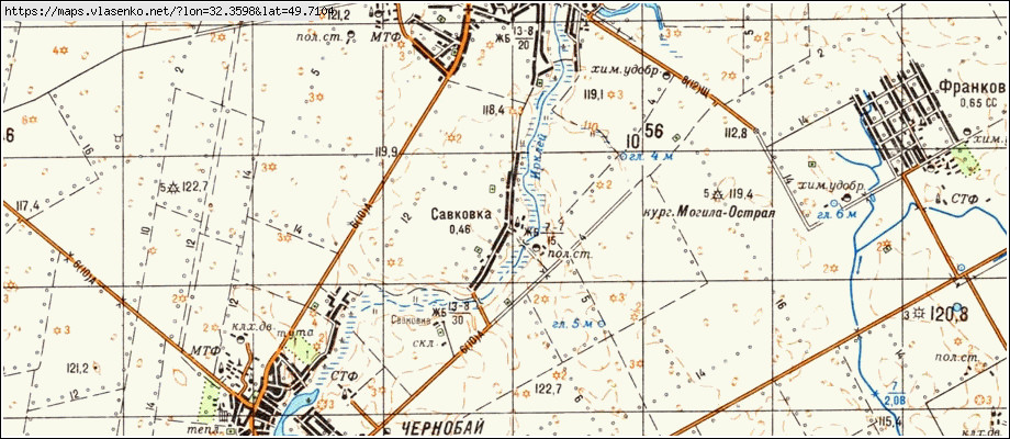 Карта САВКІВКА, Черкаська область, Чорнобаївський район