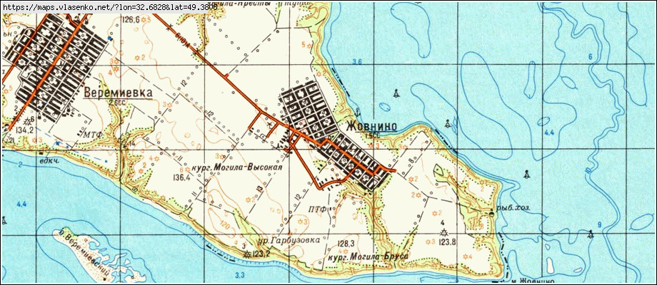 Карта ЖОВНИНЕ, Черкаська область, Чорнобаївський район