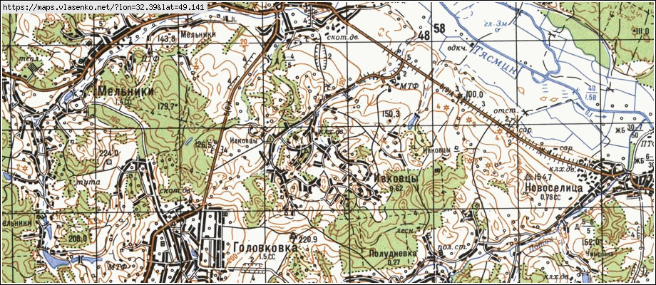 Карта ІВКІВЦІ, Черкаська область, Чигиринський район