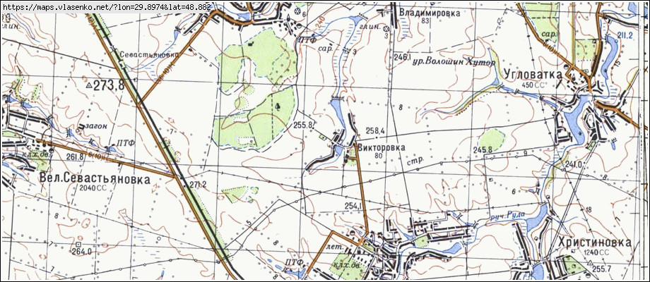 Карта ВІКТОРІВКА, Черкаська область, Христинівський район