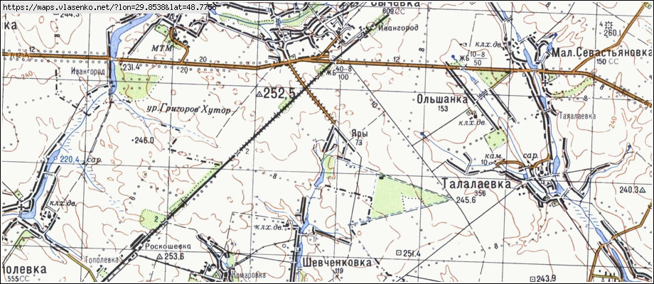 Карта ЯРИ, Черкаська область, Христинівський район