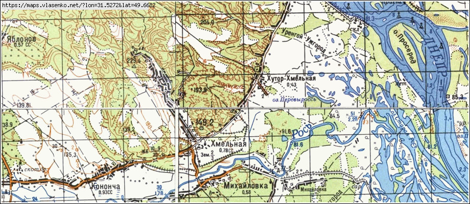 Карта ХМІЛЬНА, Черкаська область, Канівський район