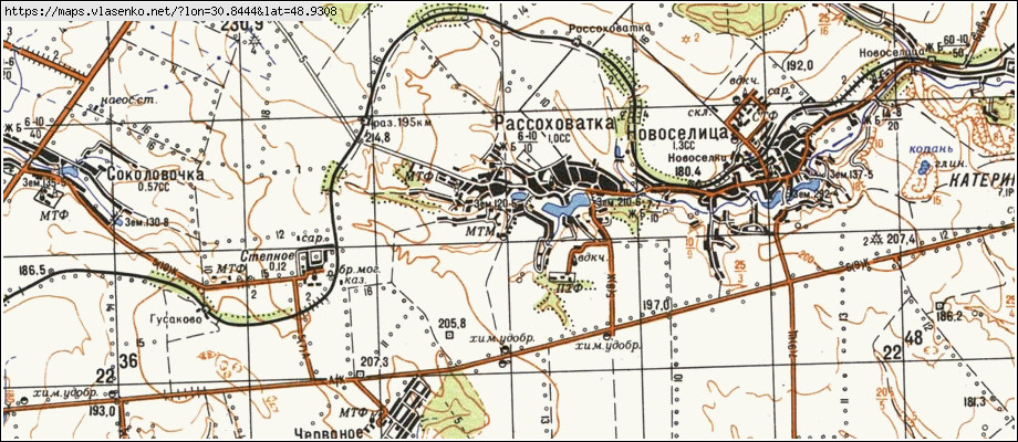 Карта РОЗСОХУВАТКА, Черкаська область, Катеринопільський район