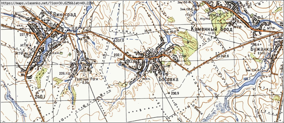 Карта БОСІВКА, Черкаська область, Лисянський район