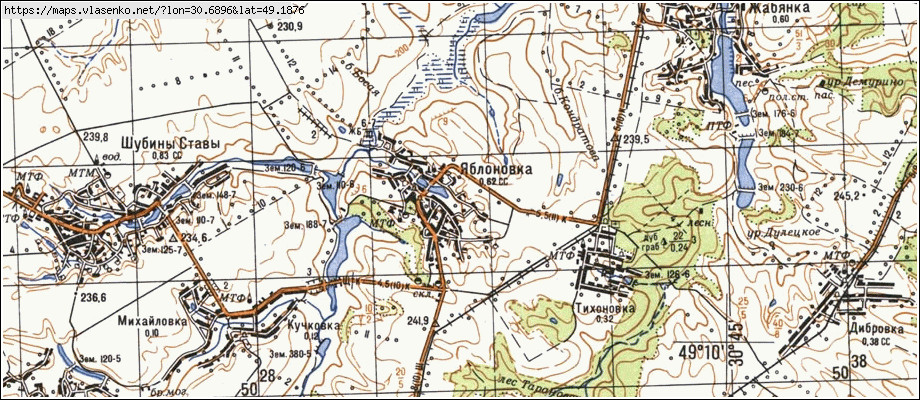 Карта ЯБЛУНІВКА, Черкаська область, Лисянський район