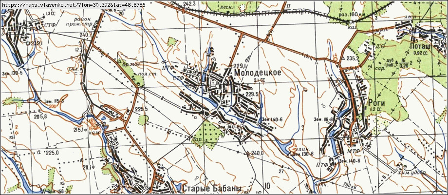 Карта МОЛОДЕЦЬКЕ, Черкаська область, Маньківський район