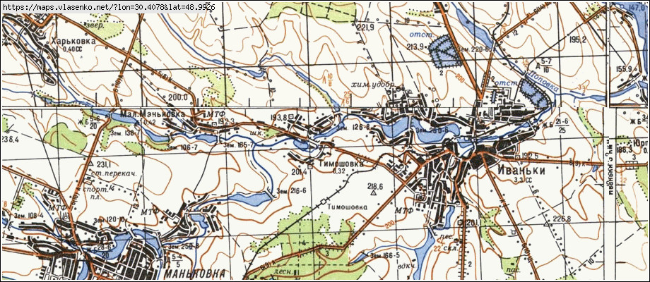 Карта ТИМОШІВКА, Черкаська область, Маньківський район