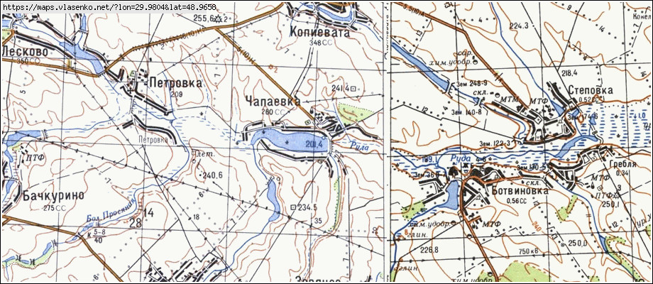 Карта ЧАПАЄВКА, Черкаська область, Монастирищенський район