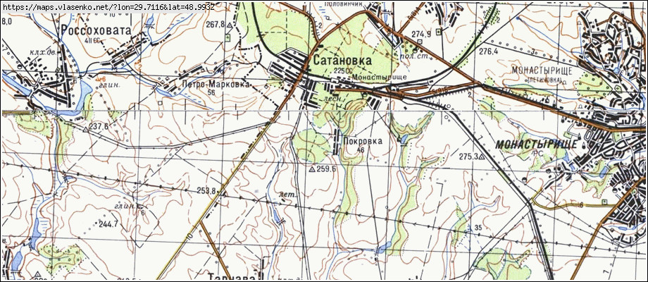 Карта ПОКРОВКА, Черкаська область, Монастирищенський район