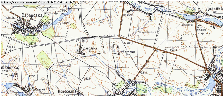Карта ЗОЗУЛИНЦІ, Черкаська область, Монастирищенський район