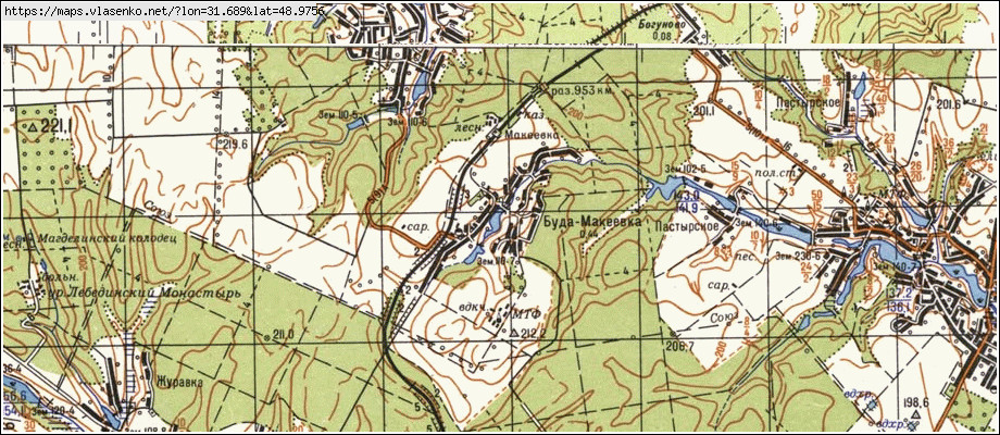 Карта БУДА-МАКІЇВКА, Черкаська область, Смілянський район