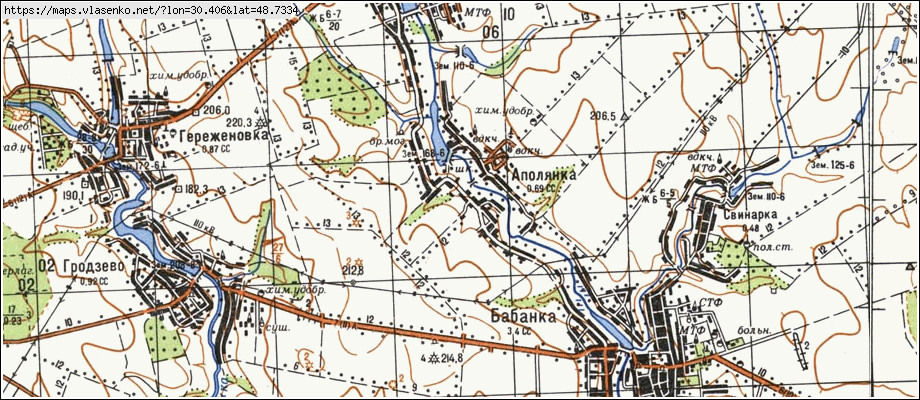 Карта АПОЛЯНКА, Черкаська область, Уманський район