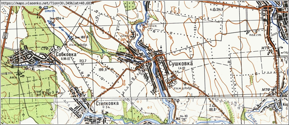 Карта СУШКІВКА, Черкаська область, Уманський район
