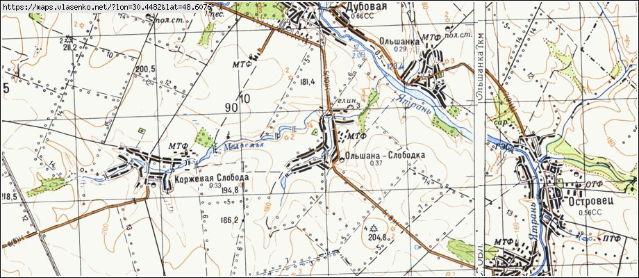 Карта ВІЛЬШАНА-СЛОБІДКА, Черкаська область, Уманський район