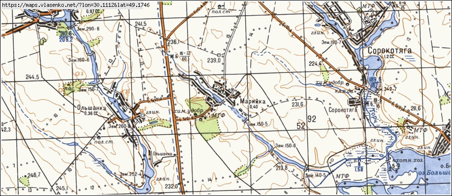 Карта МАРІЙКА, Черкаська область, Жашківський район