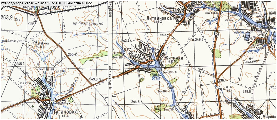 Карта ЖИТНИКИ, Черкаська область, Жашківський район