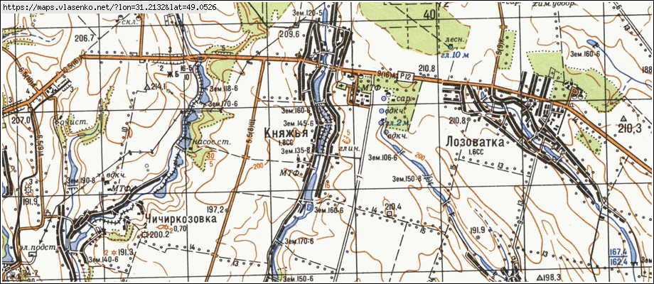 Карта КНЯЖА, Черкаська область, Звенигородський район