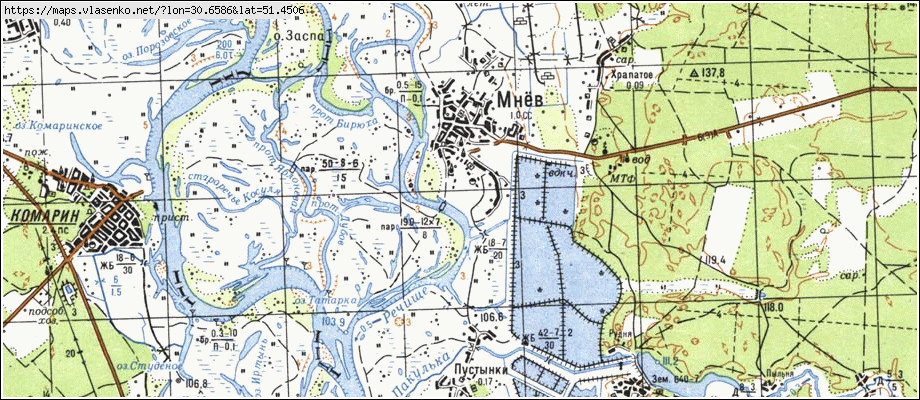 Карта МНЬОВ, Чернігівська область, Чернігівський район