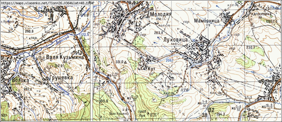 Карта КУТ, Чернівецька область, Глибоцький район