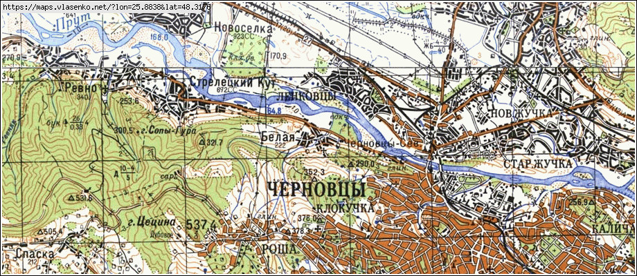 Карта БІЛА, Чернівецька область, Кіцманський район