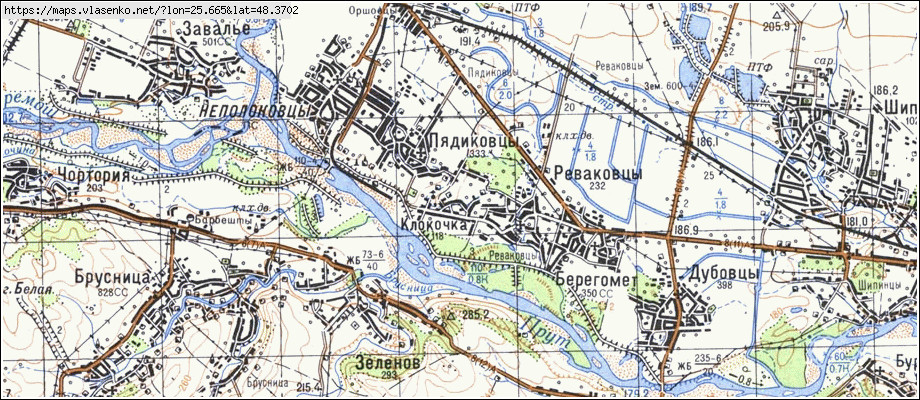 Карта КЛОКІЧКА, Чернівецька область, Кіцманський район