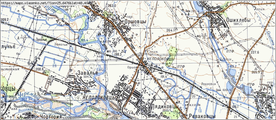 Карта НЕПОЛОКІВЦІ, Чернівецька область, Кіцманський район