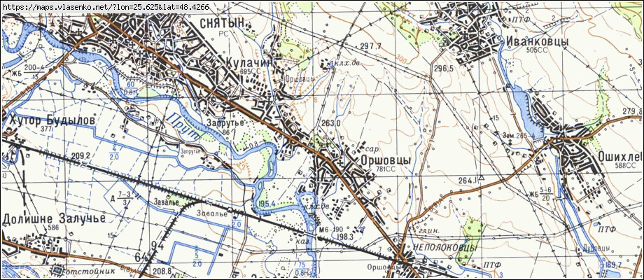Карта ОРШІВЦІ, Чернівецька область, Кіцманський район