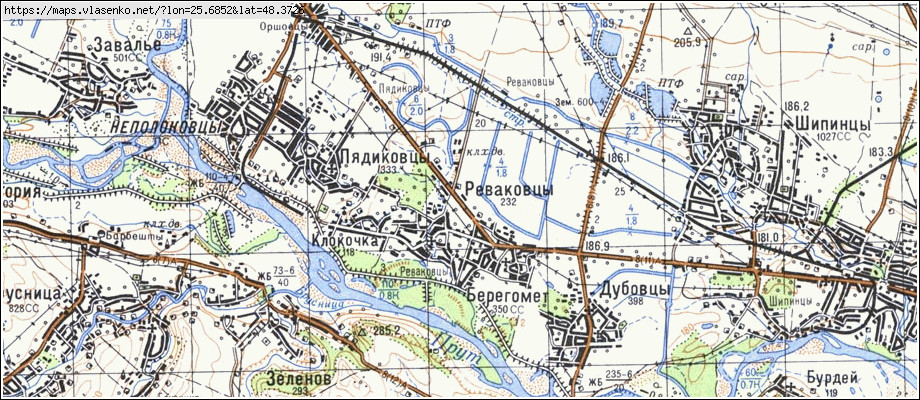 Карта РЕВАКІВЦІ, Чернівецька область, Кіцманський район