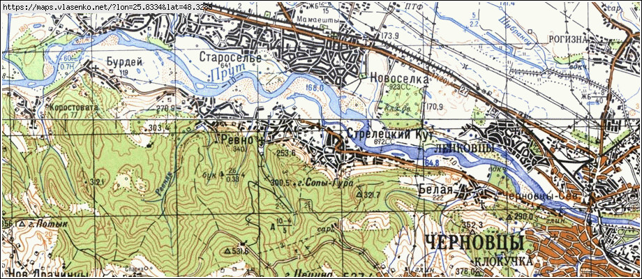 Карта СТРІЛЕЦЬКИЙ КУТ, Чернівецька область, Кіцманський район