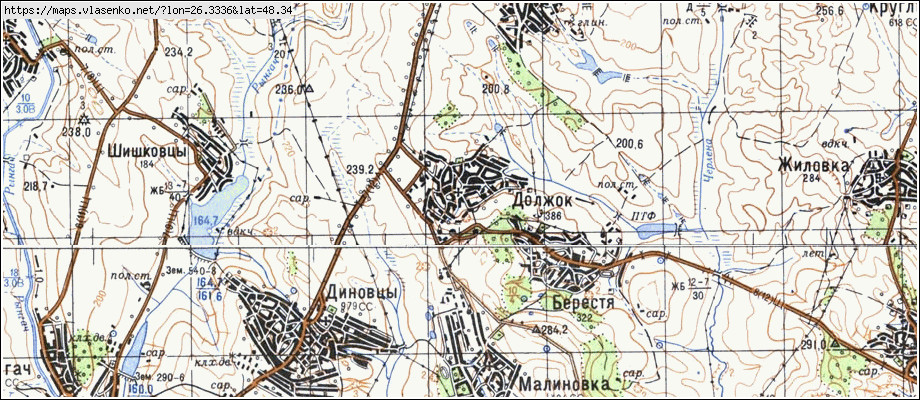 Карта ДОВЖОК, Чернівецька область, Новоселицький район