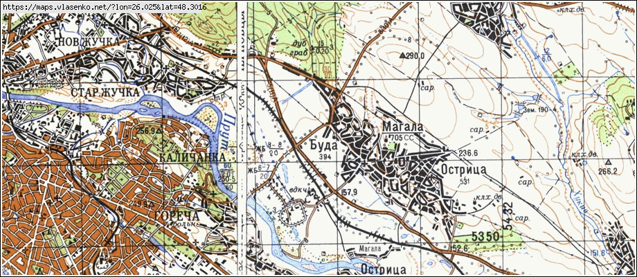 Карта МАГАЛА, Чернівецька область, Новоселицький район