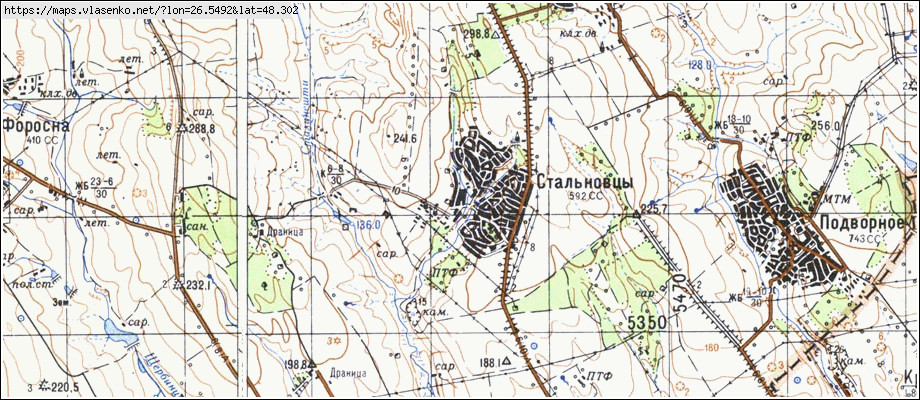 Карта СТАЛЬНІВЦІ, Чернівецька область, Новоселицький район