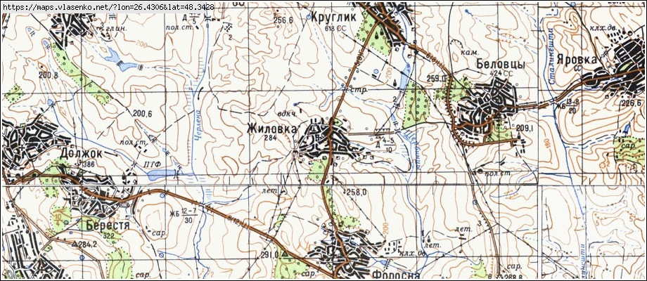 Карта ЖИЛІВКА, Чернівецька область, Новоселицький район