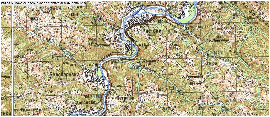 Карта ОКОЛЕНА, Чернівецька область, Путильський район
