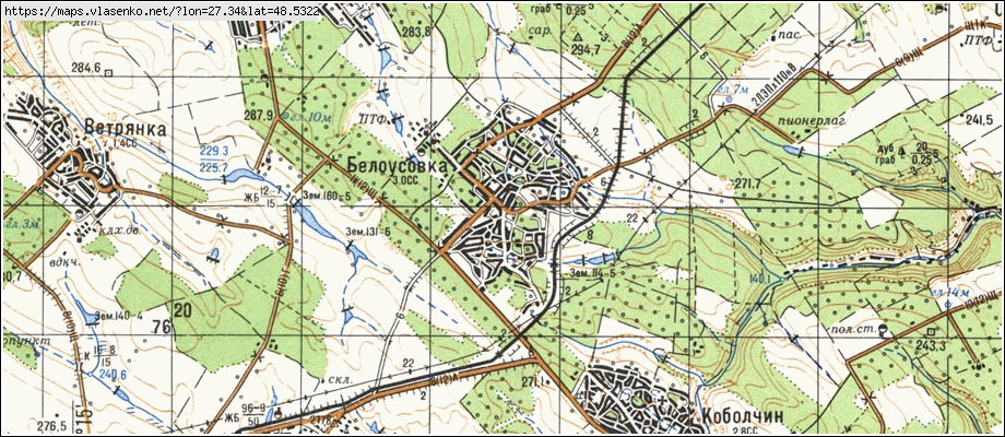 Карта БІЛОУСІВКА, Чернівецька область, Сокирянський район