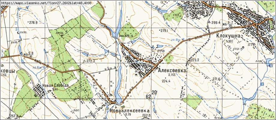 Карта ОЛЕКСІЇВКА, Чернівецька область, Сокирянський район