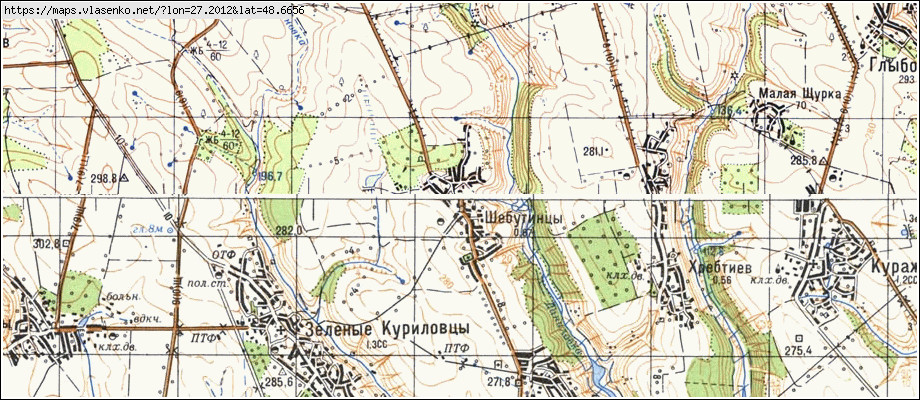 Карта ШЕБУТИНЦІ, Чернівецька область, Сокирянський район