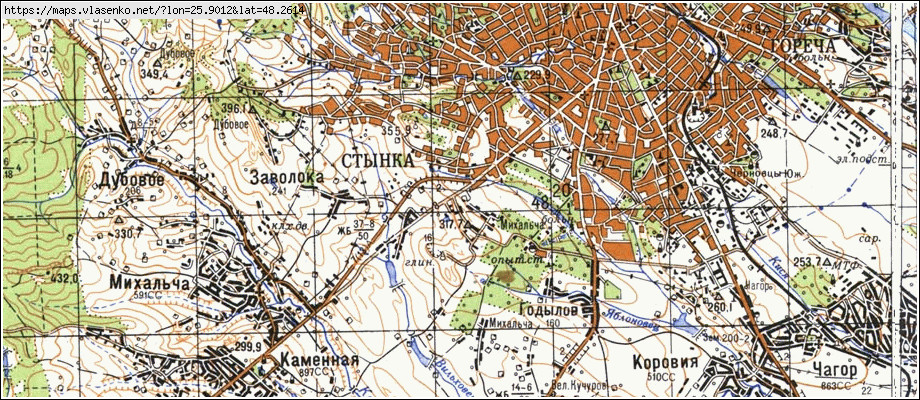 Карта ЗАВОЛОКА, Чернівецька область, Сторожинецький район